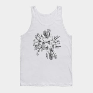 Intaglio art style flower illustration Tank Top